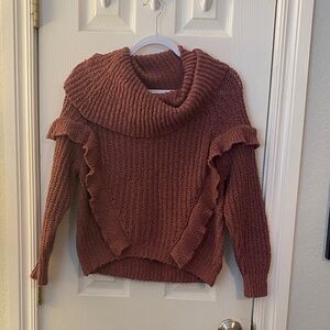Express Cozy soft blush pink Cowl Neck Sweater